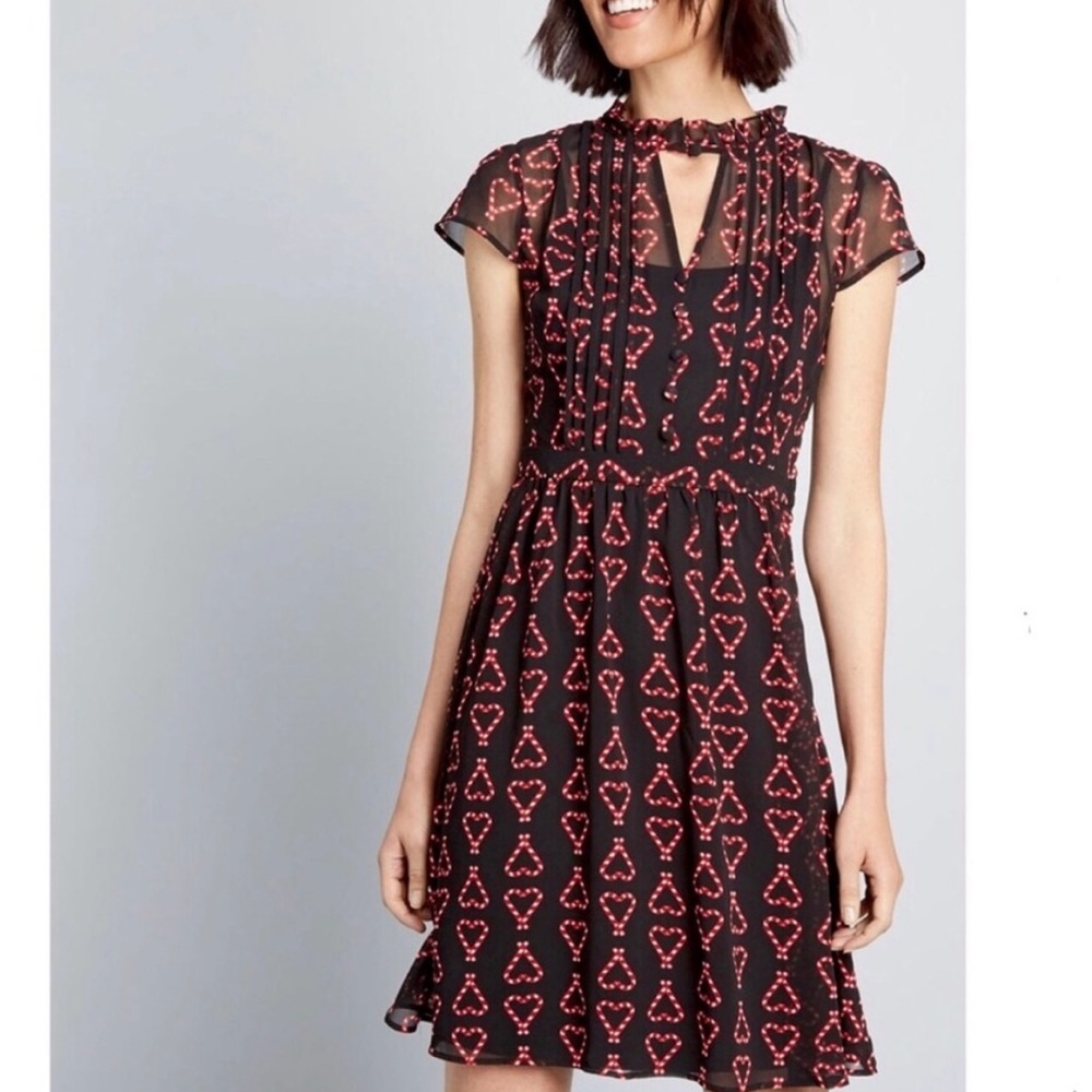 ModCloth Candy Cane Heart Dress
